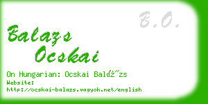 balazs ocskai business card